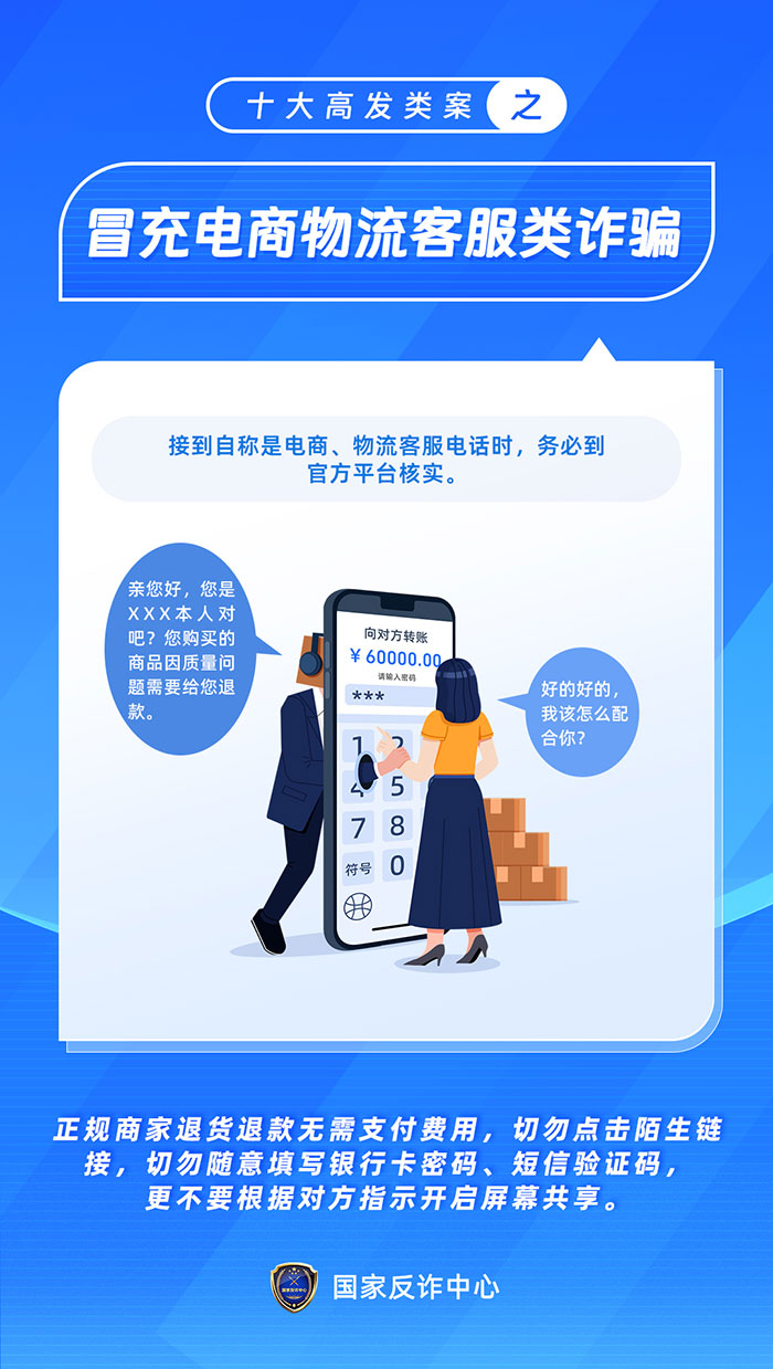 反詐海報-04-冒充電商物流客服類詐騙